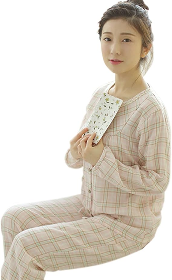 Amazon パステルカラーのタータンチェック えり無し前開き ダブルガーゼパジャマ お見舞い プレゼントに M ピンク パジャマ ルームウェアセット 通販