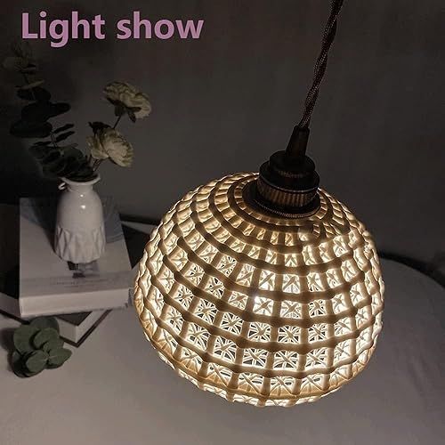 Miniatura 6 de Lámpara colgante retro de granja con pantalla de cerámica blanca, accesorios de iluminación de techo para cocina, isla, dormitorio, sala de estar,