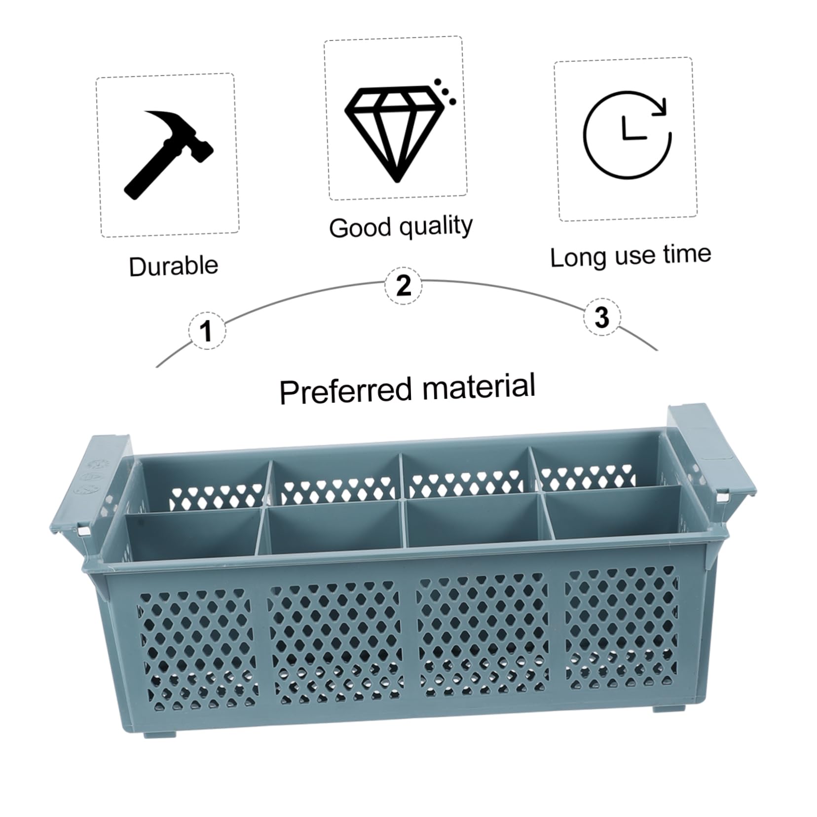 Cesta en 8 Plástico para Lavavajillas para Cubiertos de Almacenamiento Compartimentos Cocina Oficina