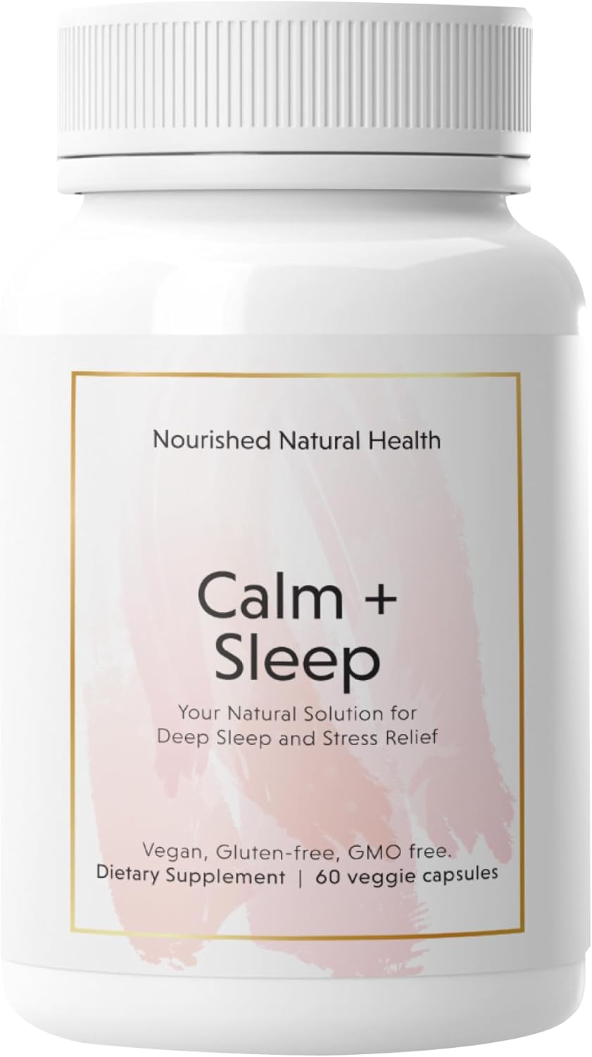 Nourished Natural – Calm + Sleep Capsules for Deep Rest & Relaxation with Ashwagandha, Chamomile, Tart Cherry Extract, Passionflower, L-theanine, & Magnesium – 60 Capsules Nourished Natural – Calm + Sleep Capsules for Deep Rest & Relaxation with Ashwagandha, Chamomile, Tart Cherry Extract, Passionflower, L-theanine, & Magnesium – 60 Capsules