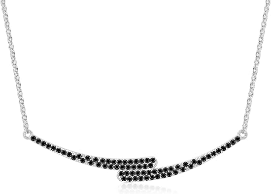 Natural Gemstone Bypass Curved bar Pendant Necklaces for Women in Silver/18K Yellow/Rose Gold Vermeil,Birthstone Jewelry Gifts for Her Birthday,Anniversary,Christmas,Graduation