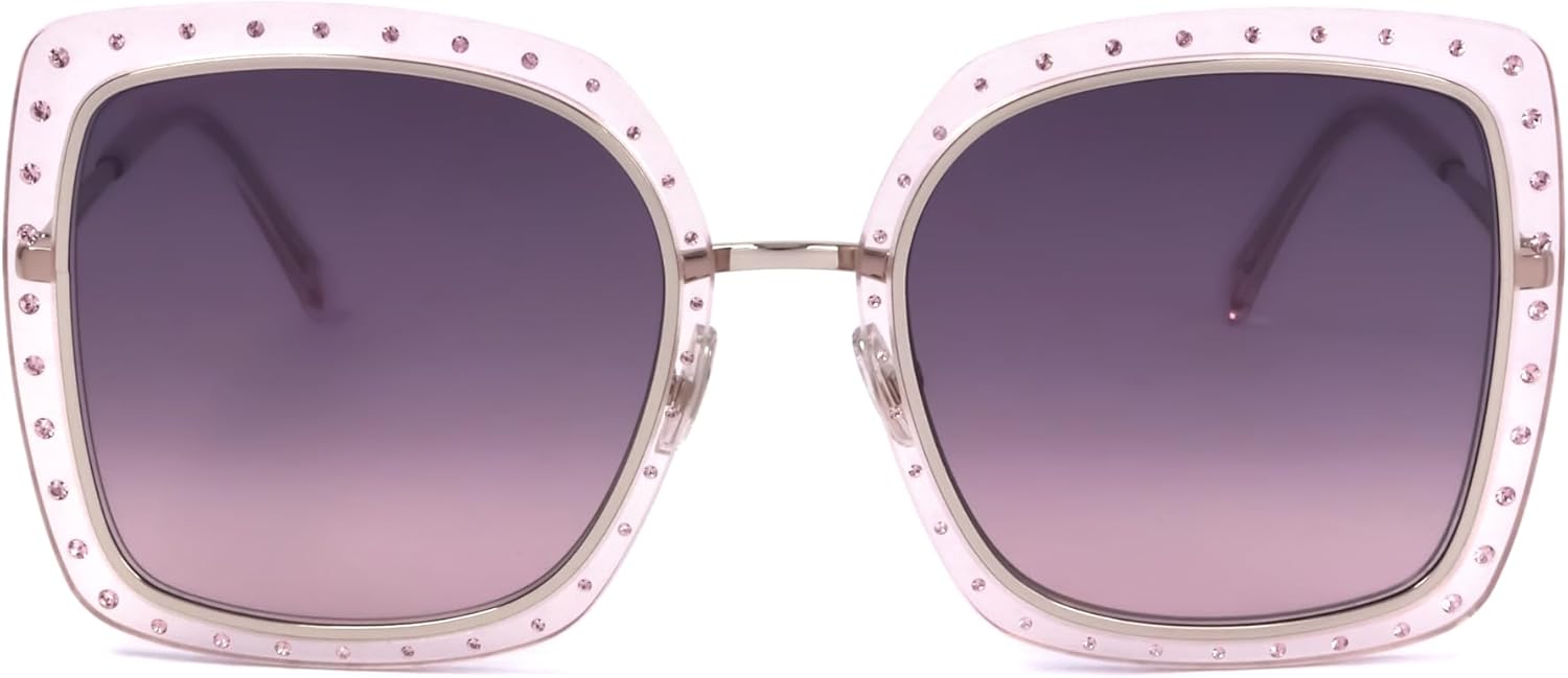 JIMMY CHOO Square Sunglasses Dany/S KTSF7 Palladium/Lilac 56mm
