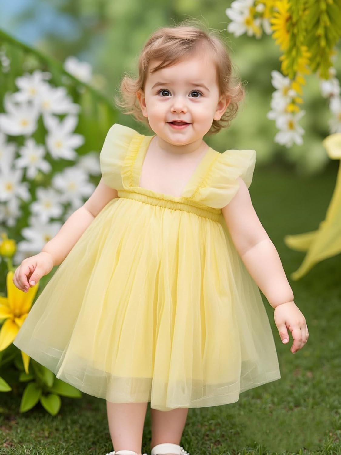 AGQT Baby Girls Tutu Dress Sleeveless Toddler Infant Tulle Tutu Layered Lace Mini Dresses Size 9M-5T - Image 2