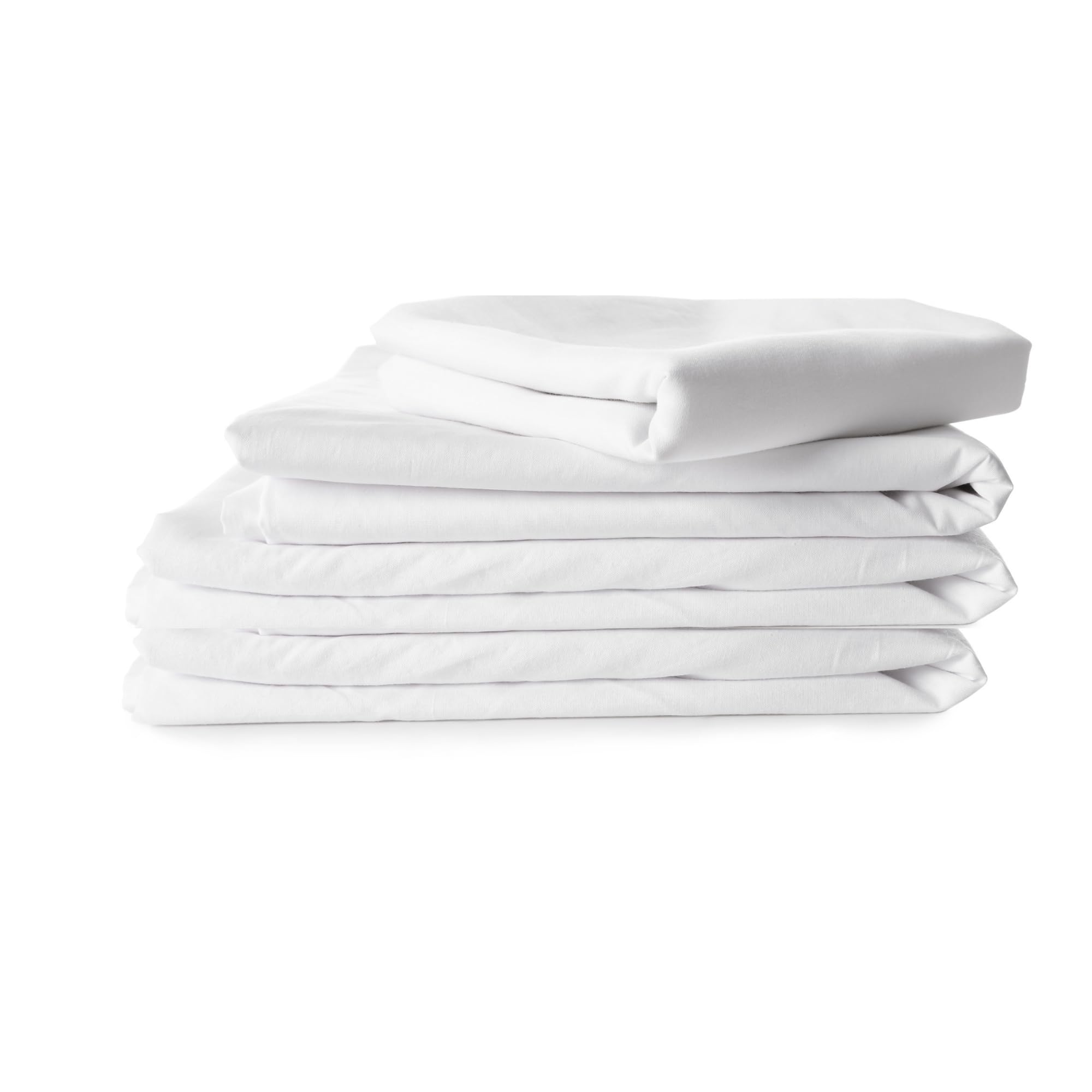 Cotton Single Bed Sheets White- Quality Perfect Single Flat Sheet for Home, Hospital, Hote...
