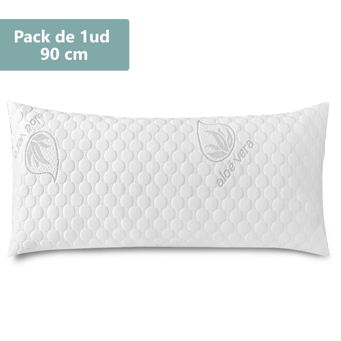 MERCURY TEXTIL- Almohada de Copos Viscoelásticos, Tejido Strech de Aloe Vera Transpirable y Termorregulable, Firmeza Media (90 cm) — view 7