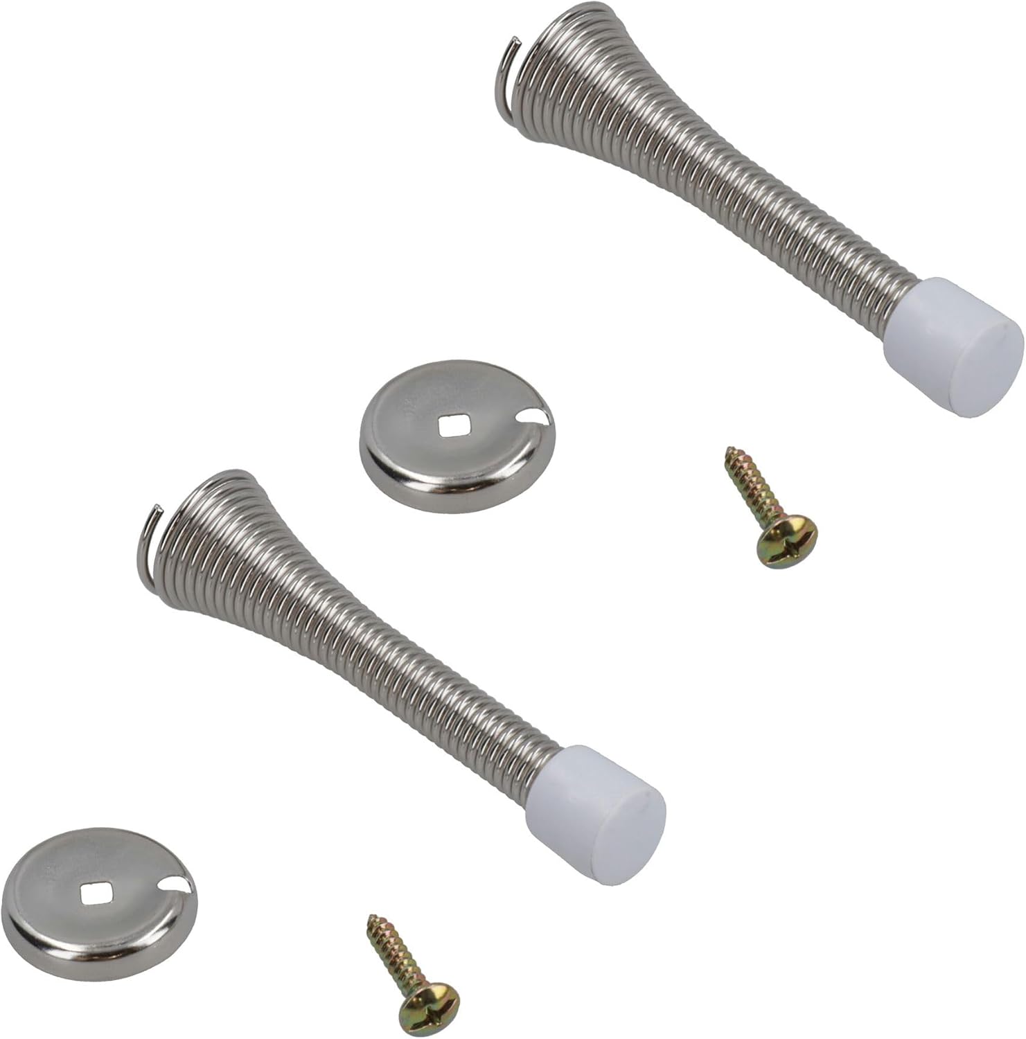 Spring Door Stops Stopper Buffer Skirting Protection Wall Mounted With Fastener 20pc