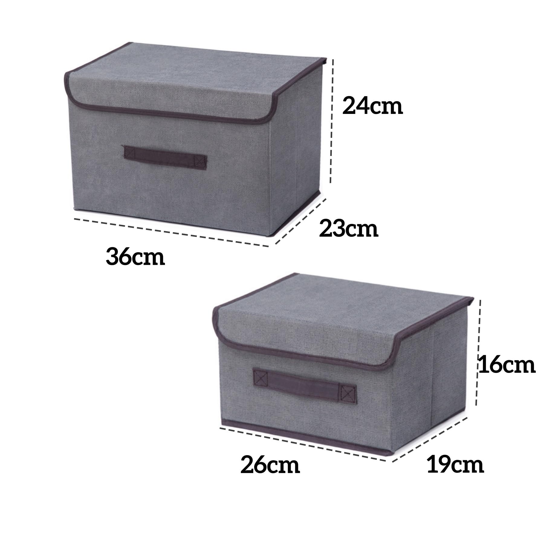 Cajas Almacenaje Ropa Cajas Organizadoras Con Tapa Organizador Plegable Para Ropa Adecuado Para el Hogar,Armario,Caja de Manta (6 Gris, 36cm+26cm)