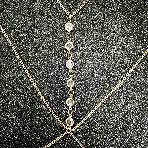 Woent Sexy Bikini Bra Body Chain Gold Cross Breast Chain Lingerie Necklace Accessories Nightclub Jewelry Adjustable For Women And Girls #TOP4