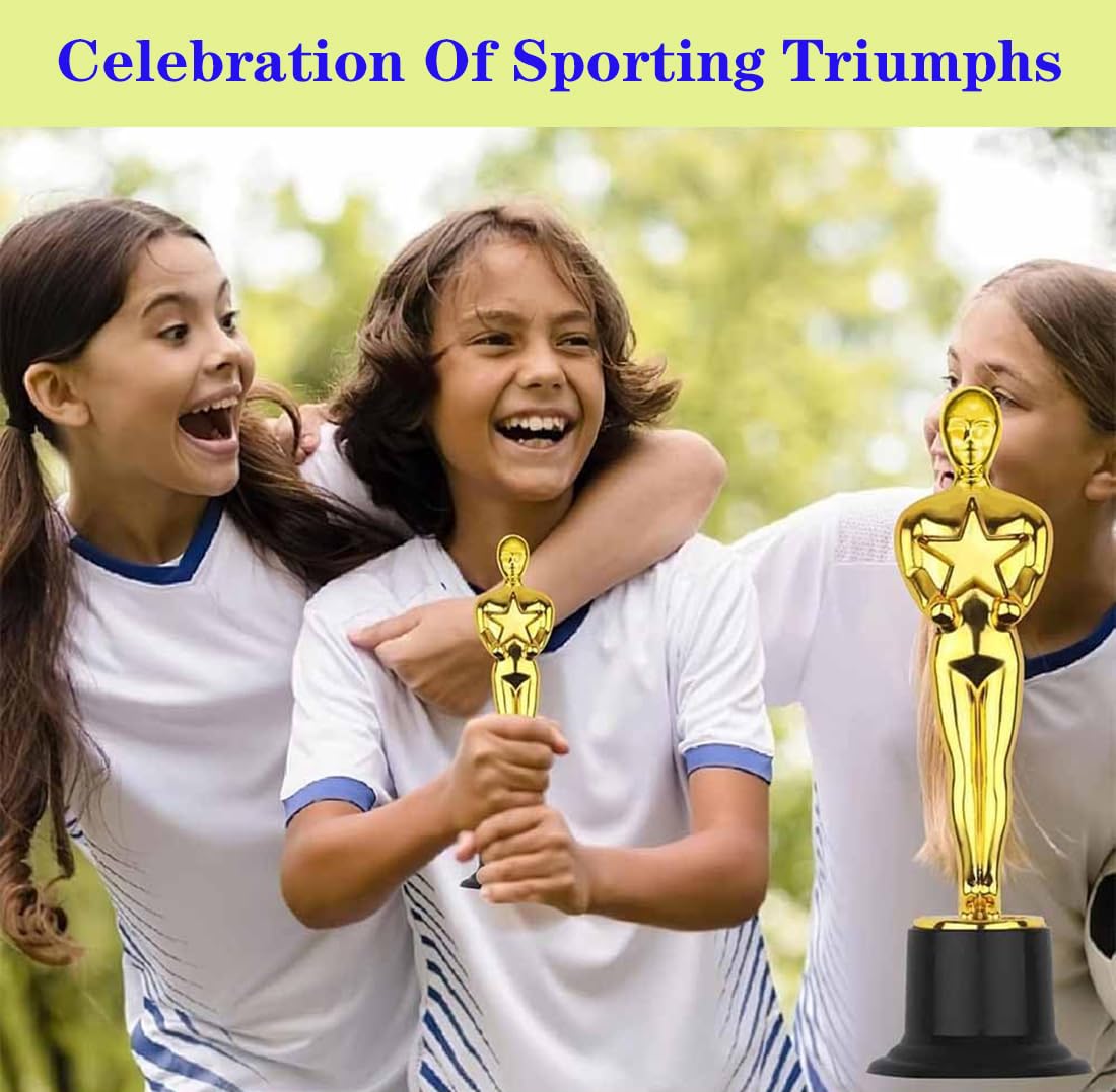 Trofei,4 PCS Coppe e Trofei Calcio per Bambini,Trofeo Vincitore d'oro,Premiazione Sportiva,Coppa Plastica Placcata per Carnevale,Feste,Gala,Decorazione