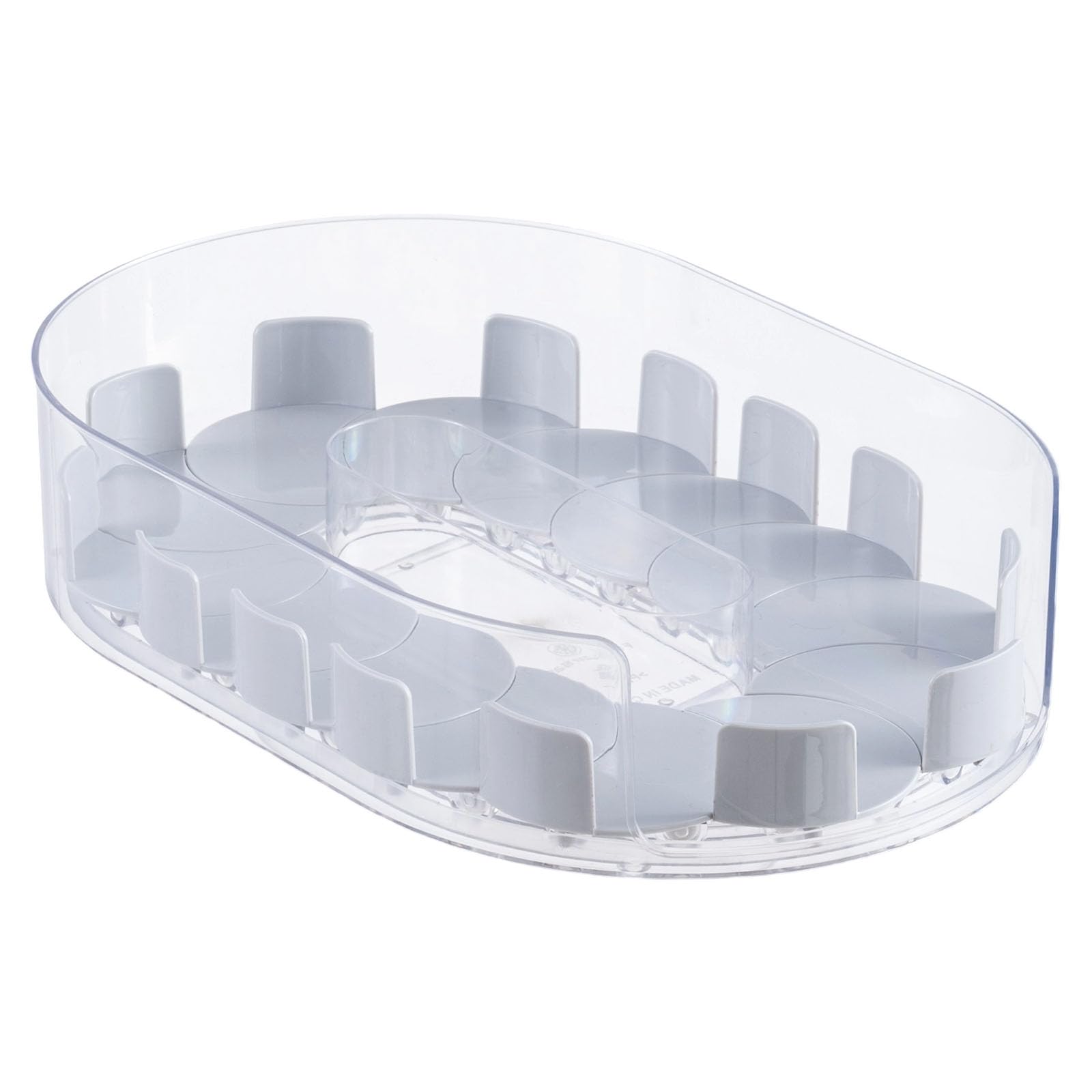 NEWFT Space Saving Refrigerator Storage Container Rotating Designs Sturdy PET Materials Compartments Rotating Food Storage Container
