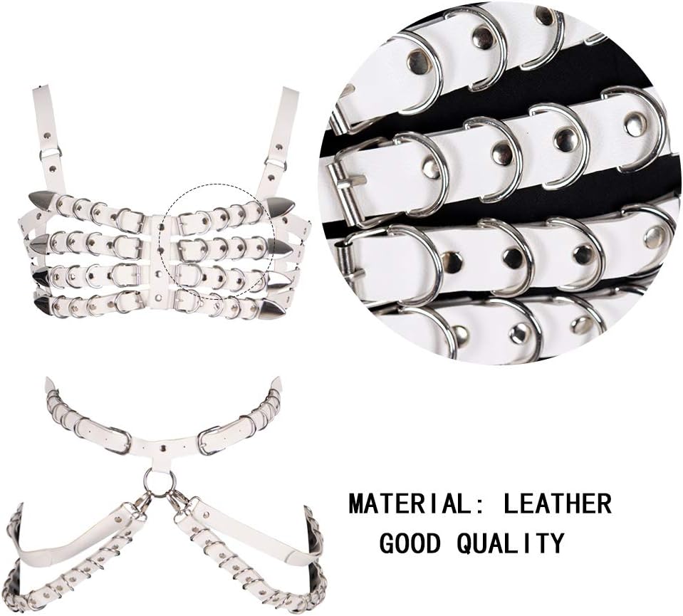 Women Full Body Harness Bra Chest Dtrap PU Leather Waist belt lingerie cage Set Waist Punk Gothic Dance Photography Rock