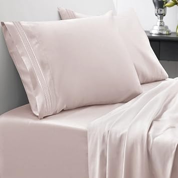 Sweet Home Collection 1800 Thread Count 21" Extra DEEP Pocket Sheet Soft Egyptian Quality Brushed Microfiber Luxury Bedding Set with Flat, Fitted, 2 Pillow Cases, Queen, Beige Pack of 10