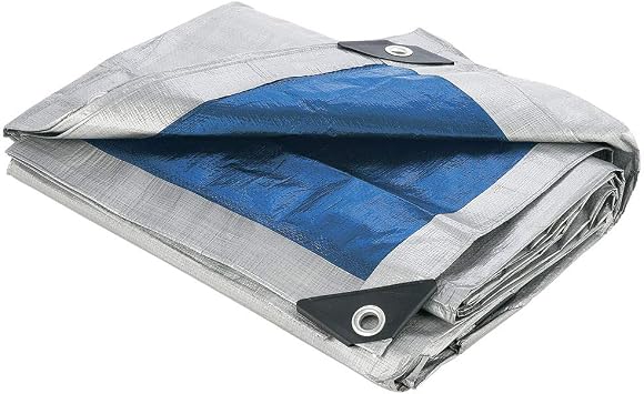 Maxam Waterproof Tarp 9X12 Foot - 3 Mil Light Duty Emergency Use Tarp - UV, Rip & Tear Resistant, Weatherproof Reusable - Multi-Purpose Tarp for Tent Camping Outdoor