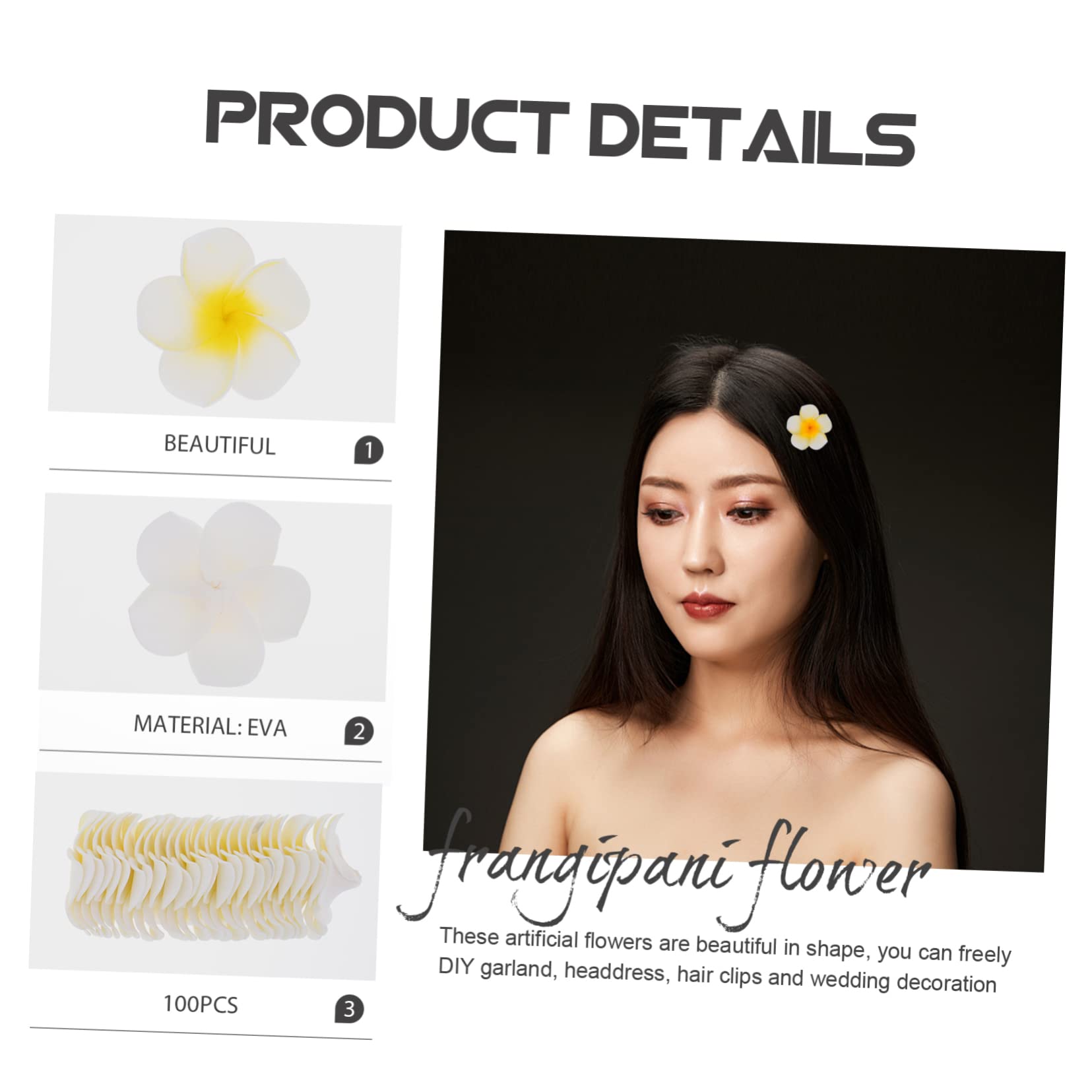 300stücke Künstliche Plumeria Blumen Hawaiian Frangipani Für Hochzeit Party Und -Dekoration Lebendige Farben Vielseitig Einsetzbar Für Kreative Projekte