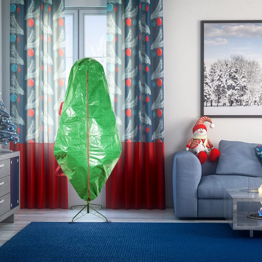 Kerstboom Opbergtas Waterdicht met Gewatteerde Draaggrepen & Dubbele rits Superieure Bescherming - Extra Grote Container Duffle Bag past tot 9ft hoge Xmas Kunstboom (Rood