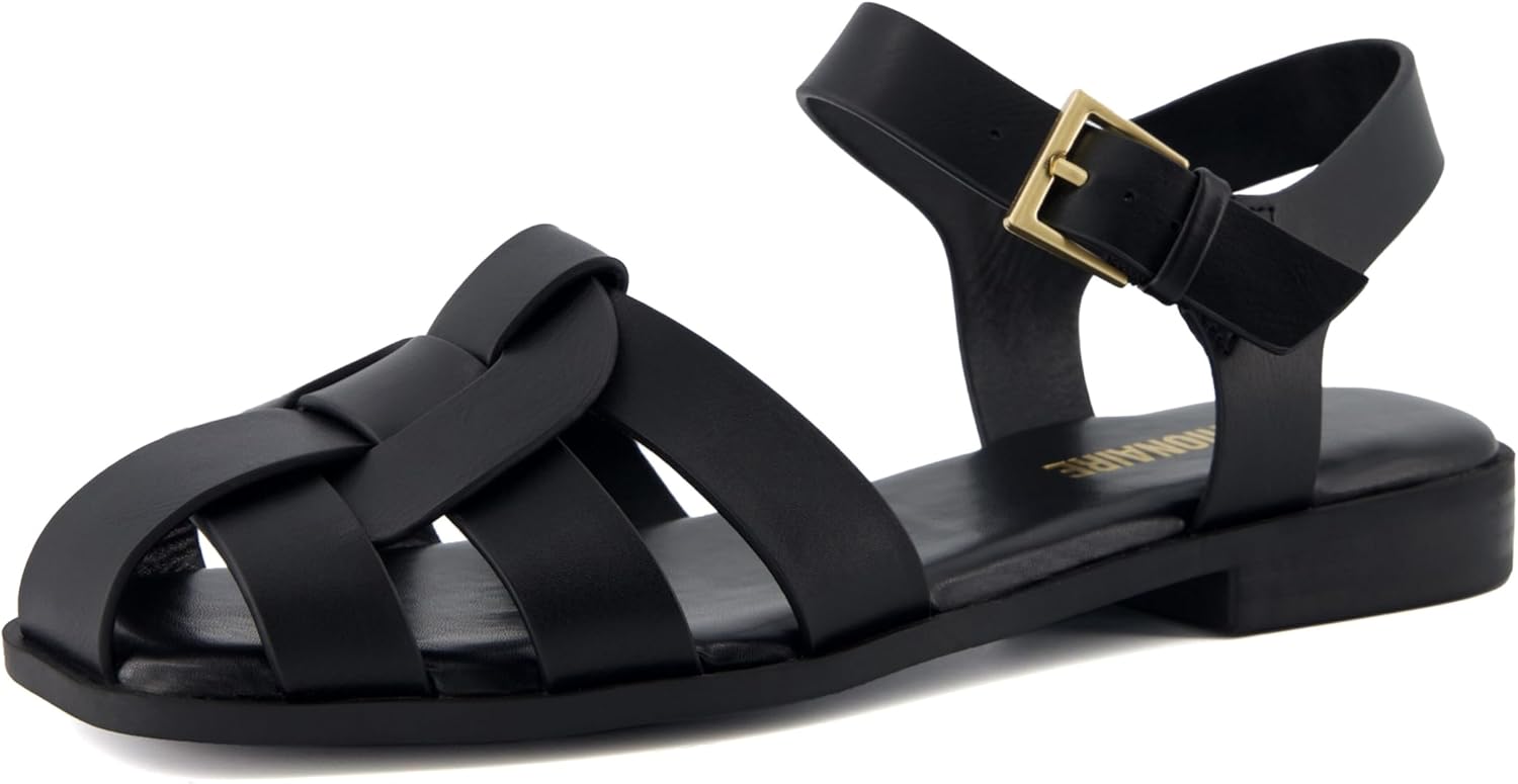 CUSHIONAIRE Benny Closed Toe Fisherman Womens Sandals - Flat Dressy Comfortable Sandals for Women with Adjustbale Ankle Strap - Image 2