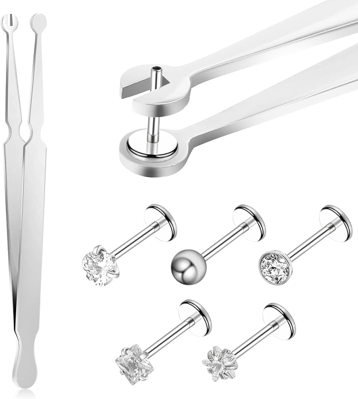 Pinça para segurar esferas de piercing LLOUSSAK em aço inoxidável
