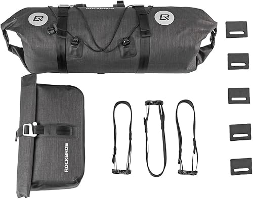 Miniatura 7 de ROCKBROS Bolsas de manillar impermeables 12L-20L Bikepacking Bolsas delanteras 2 paquetes secos para bicicletas de carretera MTB, accesorios de