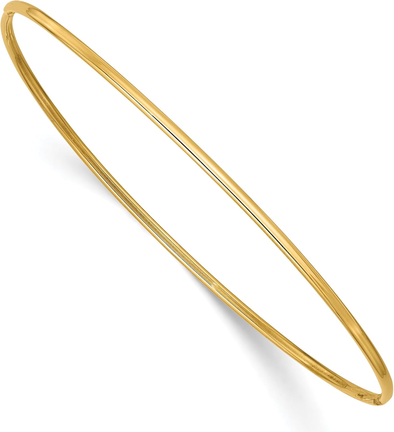 IceCarats 14K Solid Yellow Gold 1.5mm Slip On Bangle Bracelet