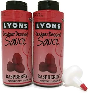 Lyons Gourmet Raspberry Dessert Sauce (Pack of 2) with Applicator Tip