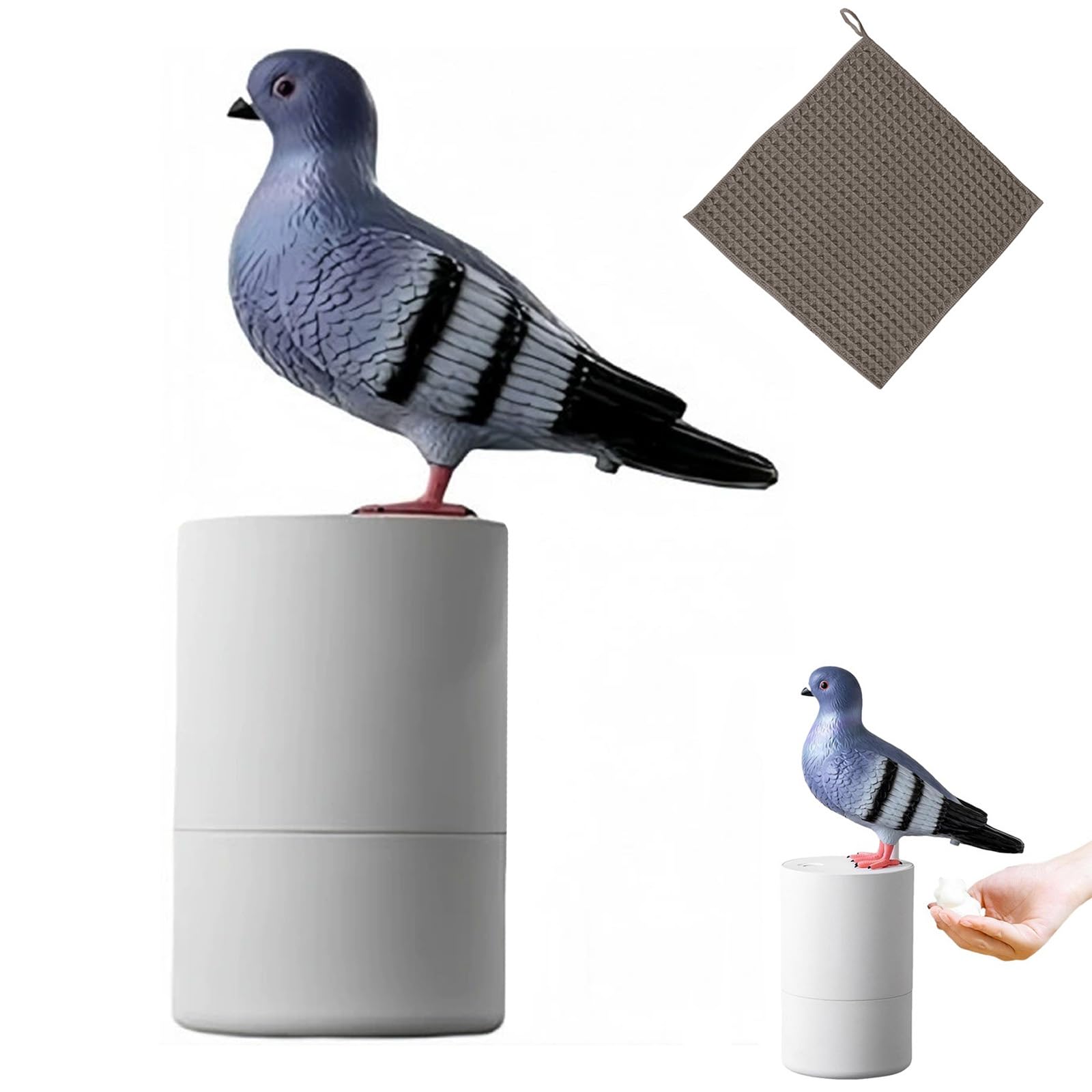 Bird Poop Soap Dispenser, Pigeon Soap Dispenser Poop Automatic Touchless Foaming SoapDispenser, Bird SoapDispenser with Smart Sensor for Bathroom Kitchen Sink Hand Washing (A)