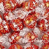 Lindt Lindor Milk Chocolate Truffles, Red Foil Assortment Includes Milk Chocolate and White Peppermint Flavor, 60 Count