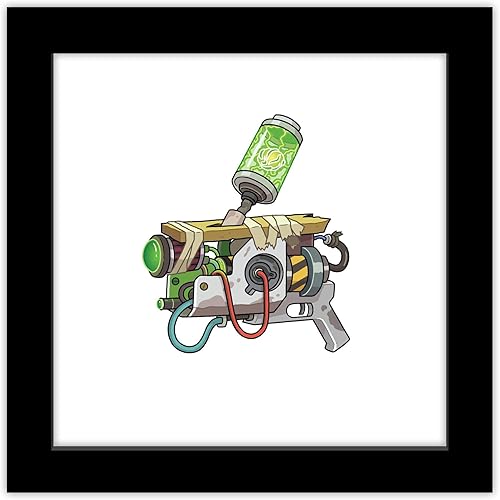 Trends International Gallery Pops Cartoon Network Rick and Morty - Póster de pared de pistola portal, 12 x 12 pulgadas, versión enmarcada en negro