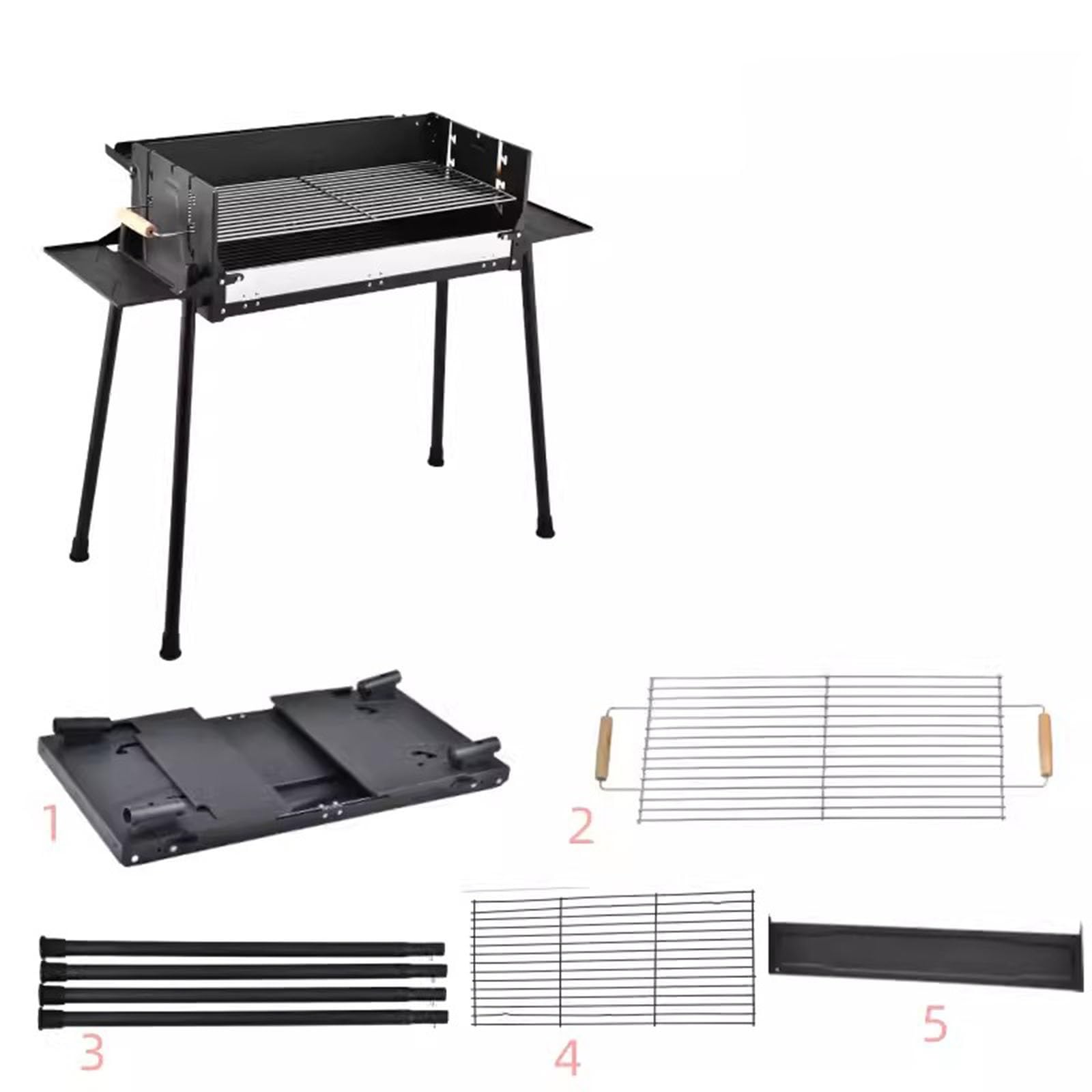 Shangguanyun456 One Color Outdoor Barbecue Grill Outdoor Stainless Steel Barbecue Stove Foldable Portable Rack