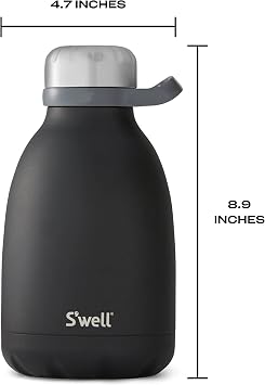 S'well Stainless Steel Roamer Bottle, 40oz, Onyx, Triple Layered Vacuum Insulated Containers Keeps Drinks Cold for 48 Hours and Hot for 16, BPA Free
