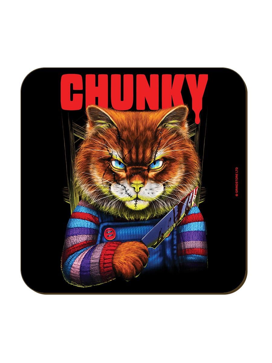 Grindstore Multicolour Horror Cats Chunky Coaster