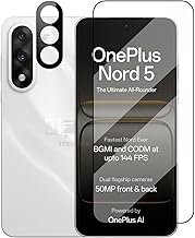 WonRia [1+1 Tempered Glass Compatible with OnePlus Nord 5 5G with 3D Camera Lens Protector Glass 9H Hardness Screen Guard Protector with Installation Kit