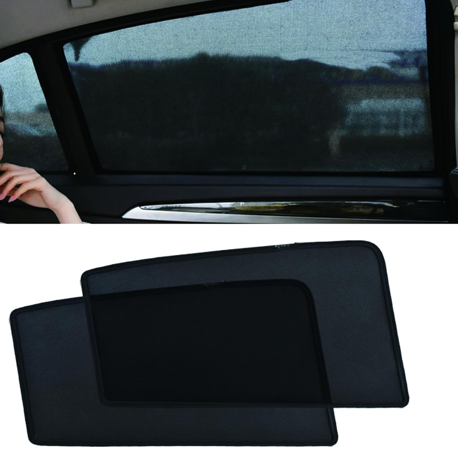 Car Sunshade for Mercedes-Benz W204 Sedan Station Wagon 5 Seats 2007-2011 Heat Insulation Sun Protection Car Sun Visor,Anti-Peeping Breathable Window Shade,Two Rear Windows