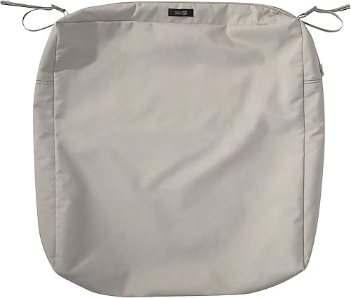 Miniatura 75 de Classic Accessories Ravenna - Cojín cuadrado para patio de 25 x 25 x 5 pulgadas, resistente al agua, con funda, para sillón de descanso, hongo