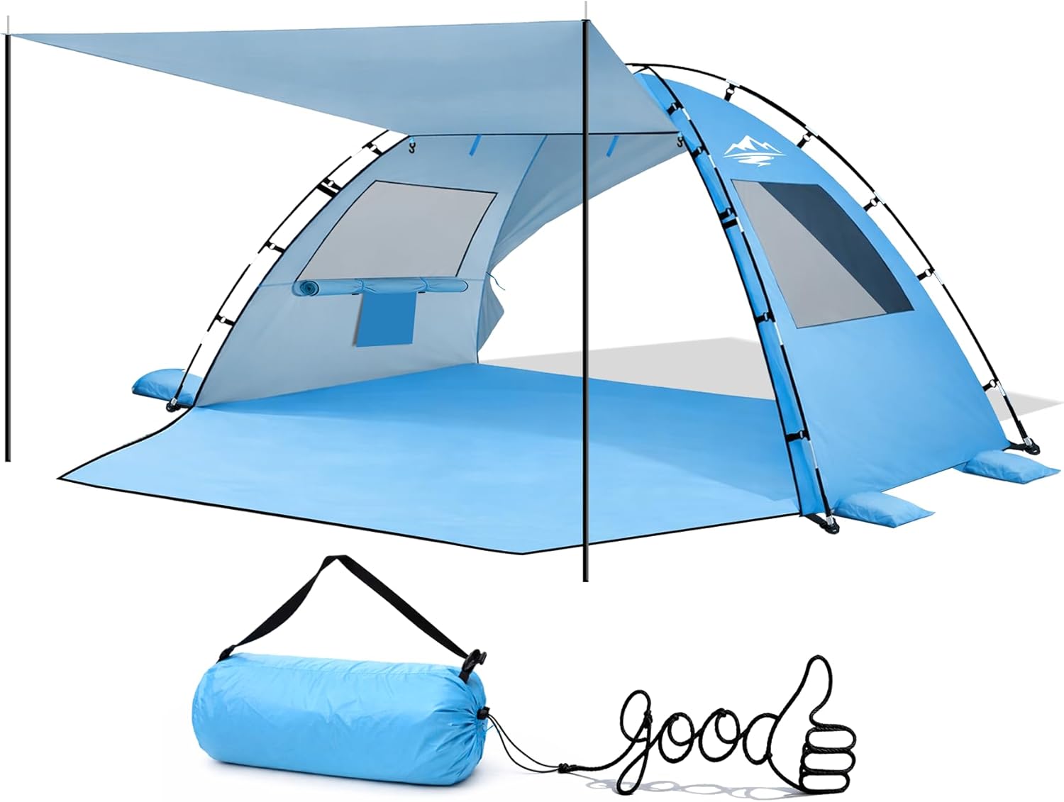 Beach Tent Sun Shelter - 2/3/4 Person UPF 50+ UV Protection Tents with Canopy, Easy Setup Lightweight Beach Shade Tent, Portable Beach Cabana Sun Shade Shelter