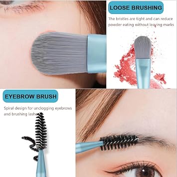 Leikedun 8Pcs Mini Makeup Brushes Set, Travel Portable