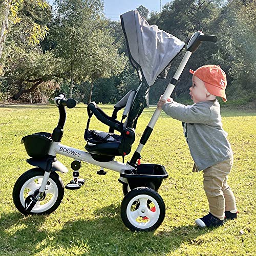 Booway Baby Trike, 6-In-1 Kids Stroller Tricycle With Adjustable Push Handle, Removable Canopy, Safety Harness For 6 Months - 5 Year Old #TOP6