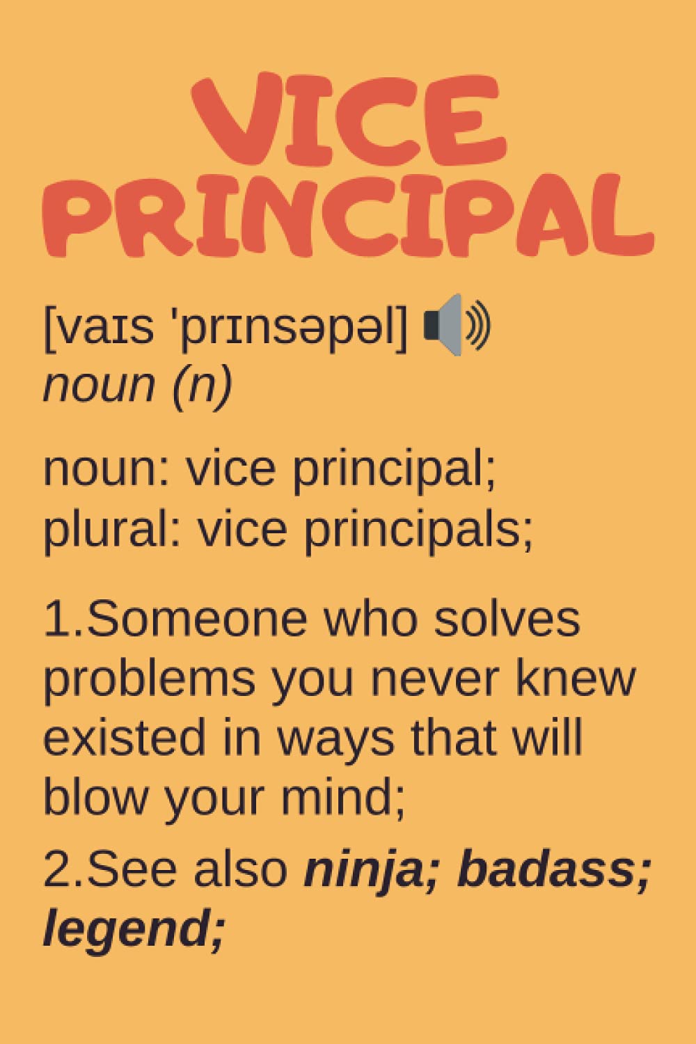 Vice Principal Gifts: Blank Lined Notebook Journal Diary Paper, a Funny and Appreciation Gift for Vice Principal to Write in