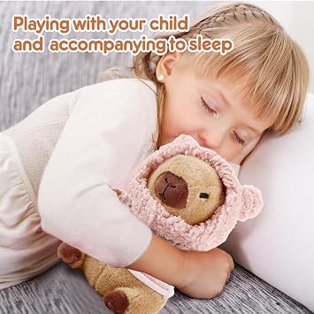 Capybara Plush with 9PCS Clothes and Accessories, 25cm Capybara Stuffed Animal, CapybaraPlush Soft Toy, Cute Capybaras Teddy, Dress Up CapybaraStuffed Animal Plush Toys Gift for Kids Boy Girl(C)