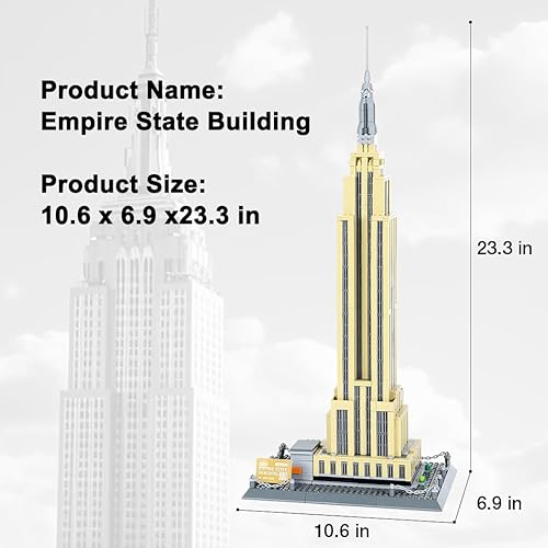 Miniatura 4 de Etarnfly Empire State - Juego de bloques de construcción, rascacielos de Nueva York, exhibiciones coleccionables de construcción y arquitectura,