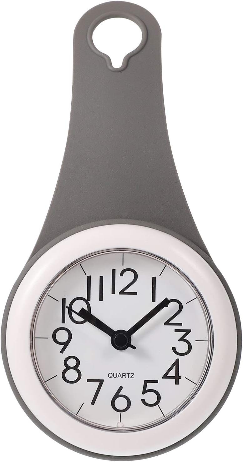 JUSTIME Wasserdichte Wanduhr – 21,6 Cm, Geräuschlos, Für Bad, Küche, Boot