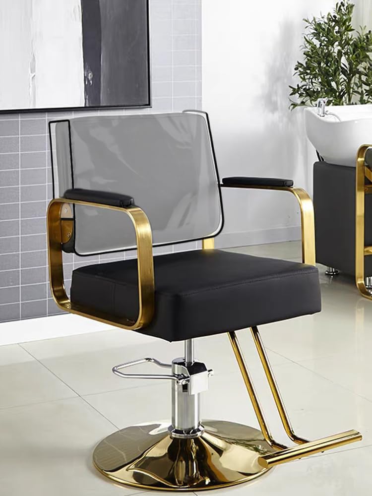 Salon Chair Cover,Clear Barber Salon Chair Back Covers,Vinyl Seat-Covers,for Fits Most Standard Back Reinforced Precision Stitched-Covers to Prevent Damage Spa Chairs(19.7 x 15.8 x 4.72inch)