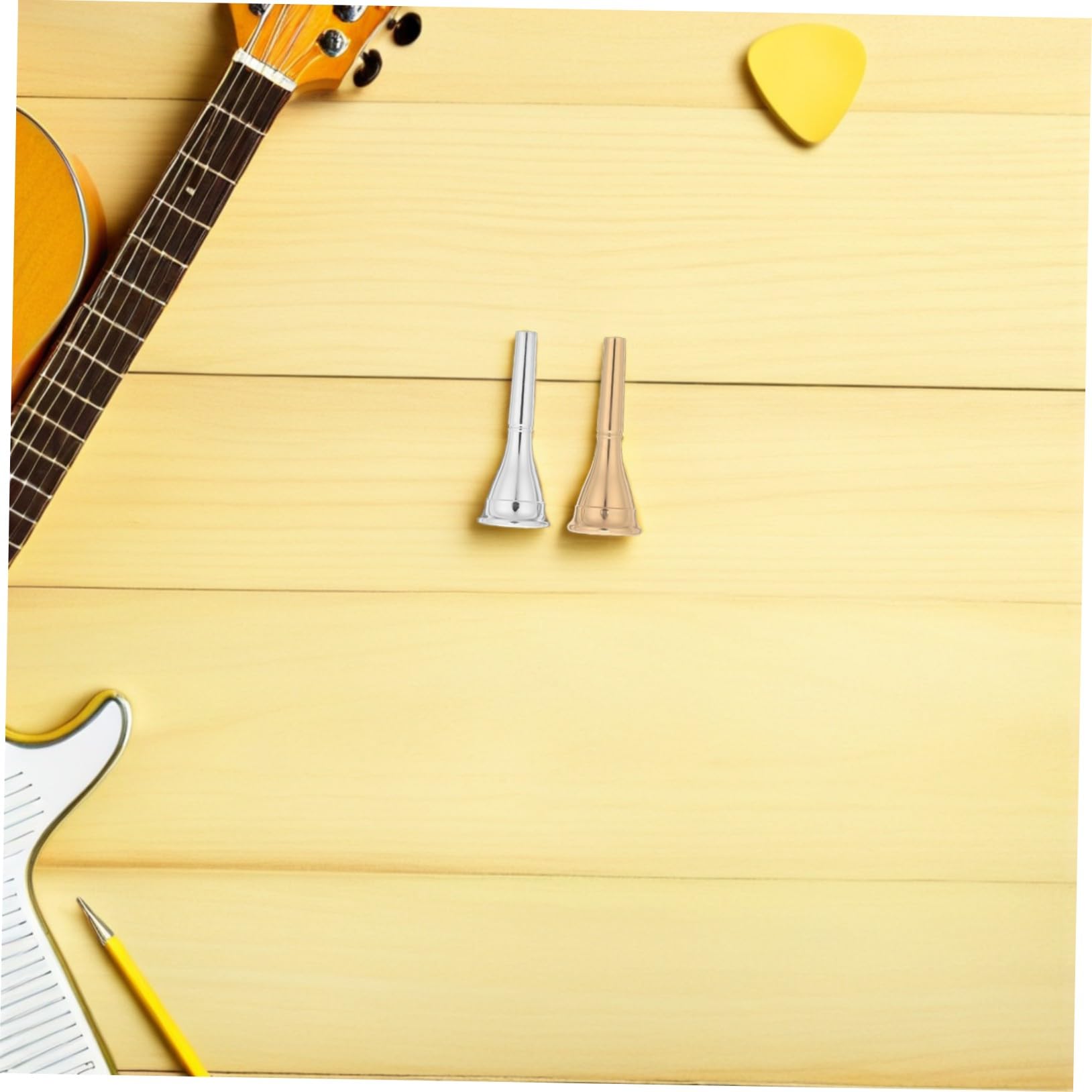 BESTonZON Bocchino per Corno Francese in Metallo Oro e Argento, Accessorio di Sostituzione 2 Pezzi per Concerti Professionali e Pratica Musicale