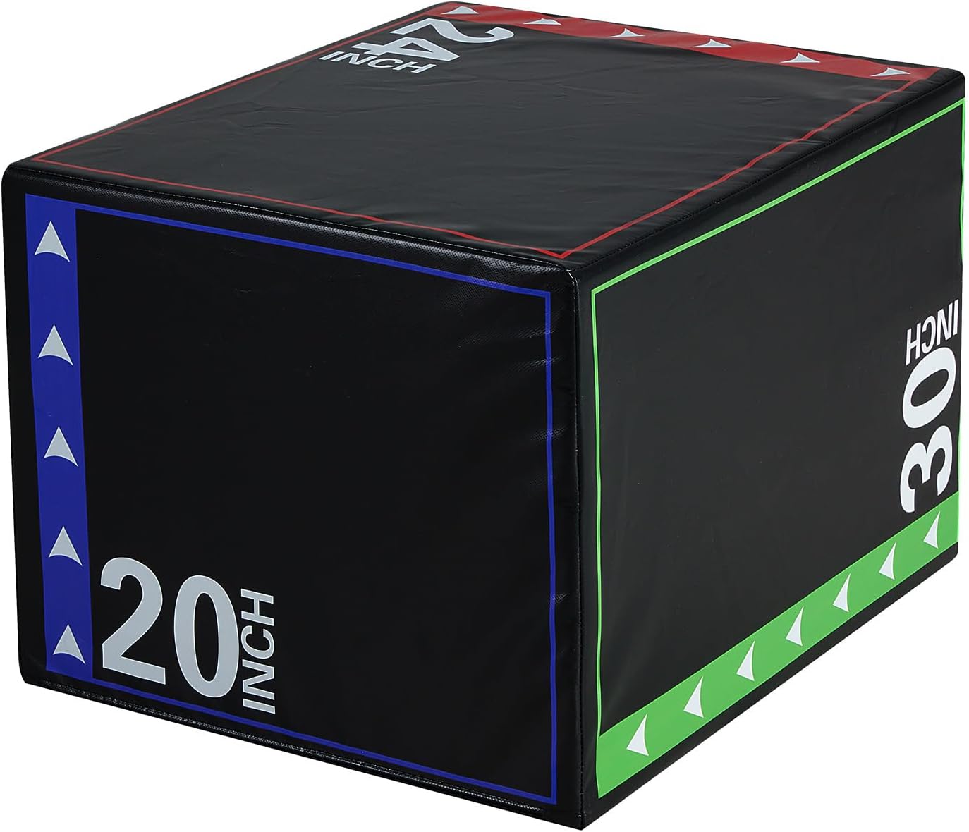 OLIXIS 3-in-1 Plyo Jumping Exercise Box Home Gym Workout Trainer, Non-Slip Multi-Use Cushioned Plyometric Jump Box for Conditioning, Strength Training