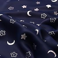 Vista 6 de Cortinas opacas «BGment Moon and Stars» para dormitorio infantil. 2-Azul marino