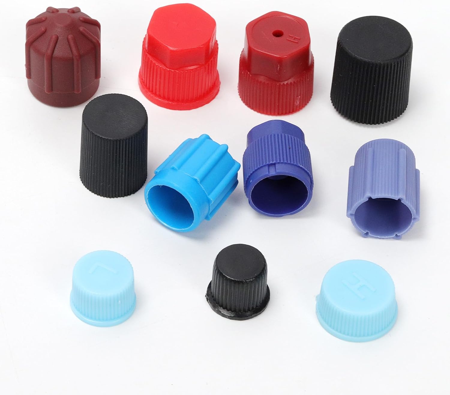 63PCS A/C Valve Core Cap A/C System Valve Core Dust Caps Air Seal Air Conditioning Valve Replacement Caps AC System Charging Port Caps for Efficient Charging and Maintenance