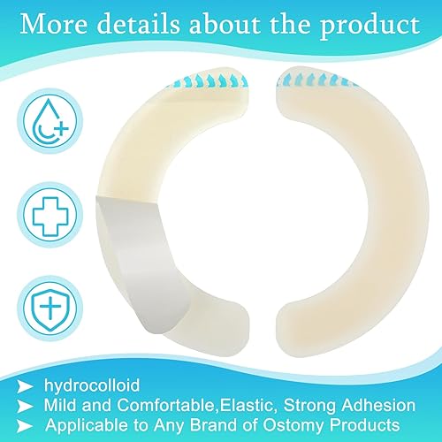 Miniatura 3 de 20 tiras de barrera para ostomía, suministros de ostomía hidrocoloide, suministros de colostomía, tiras elásticas de barrera para bolsas