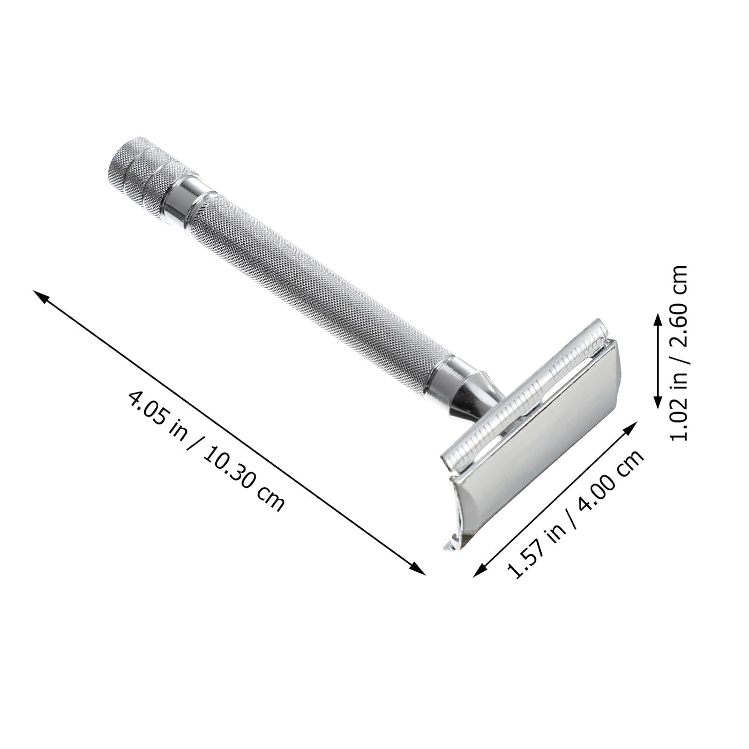 Manual Safety Razor with Brush Metal Shaving Razor White Reusable Facial Shaving Tool Beard Trimmer for Men Grooming at Home and Travel