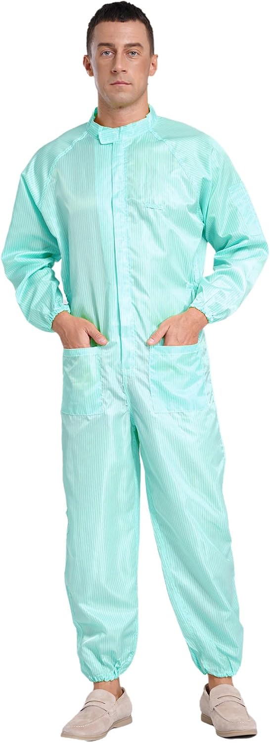 Jhaoyu Anti-Static Work Overalls for Men Long Sleeve Dustproof Coveralls Jumpsuit Safety Work Uniform