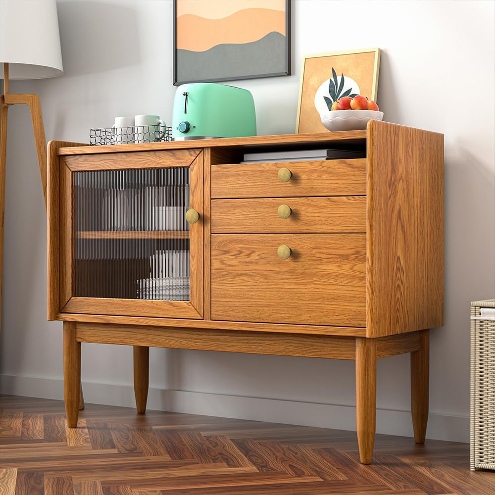 Goo-Ki Vintage Retro Antique Brass Zinc Alloy Cabinet Knob - Single Hole Solid Cabinet Pull Hardware for Bedroom, Kitchen, 6 Pack