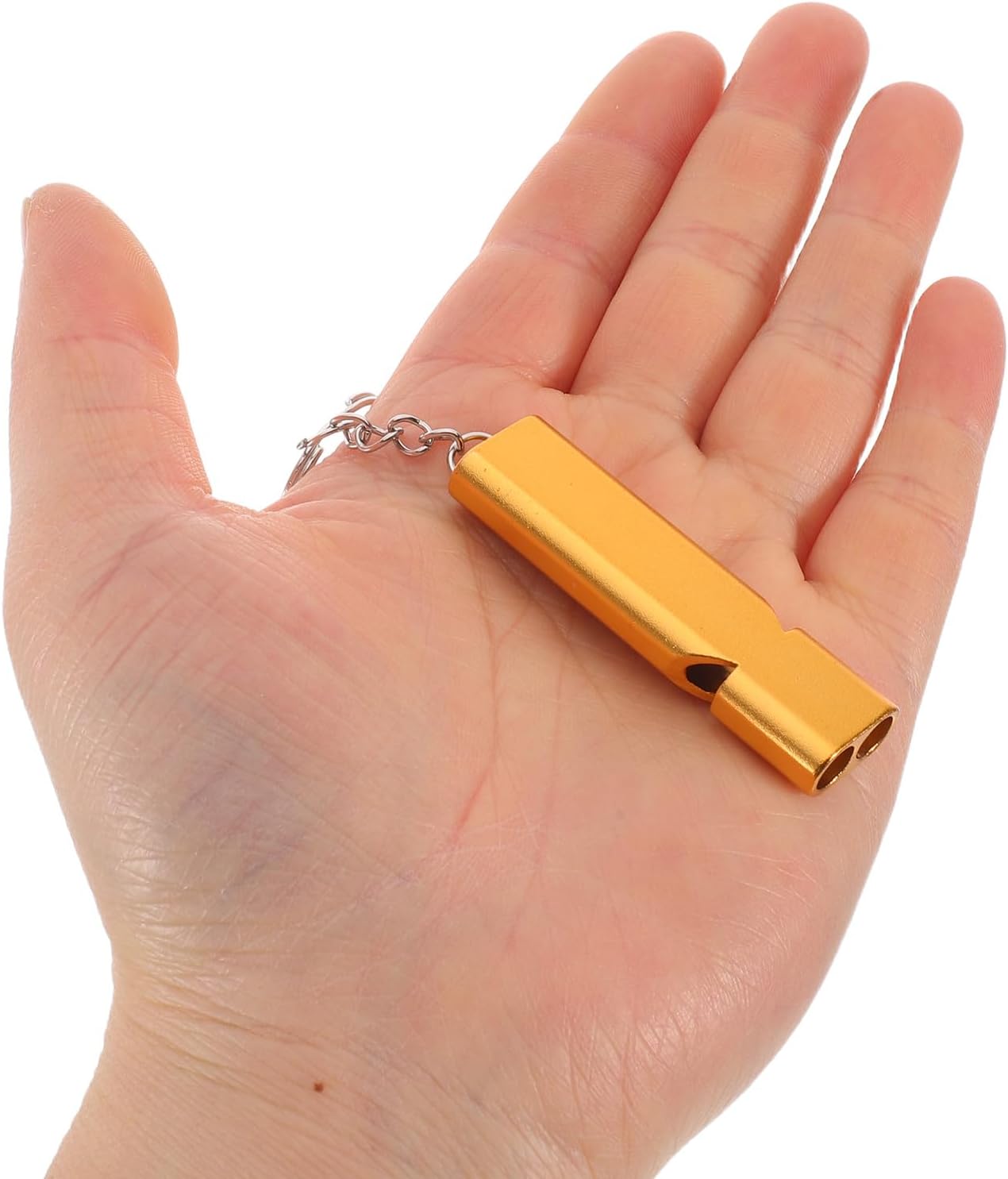 15pcs Hiking Whistle with Keychain - Multi-Functional Aluminum Alloy Double Tube Emergency Signal Whistles for Camping Supplies and Outdoor Activities Blue